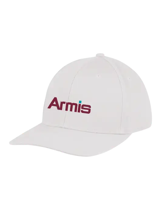 Premium Modern Structured Twill White Snapback Cap w/Armis Logo