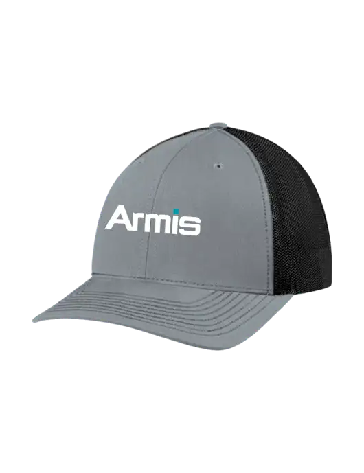 Richardson Adjustable Snapback Original 112 Trucker Cap Heather Grey w/Black Mesh w/Armis Logo