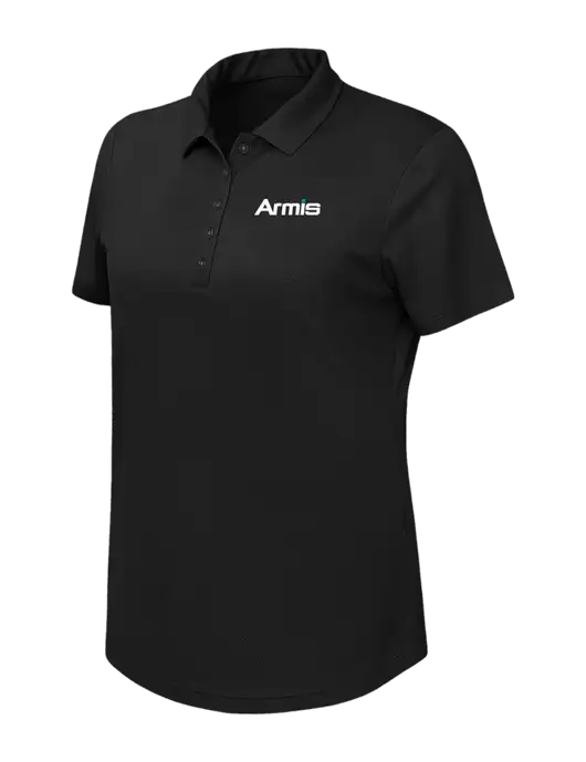 Callaway Womens Birdseye Black Polo w/Armis Logo