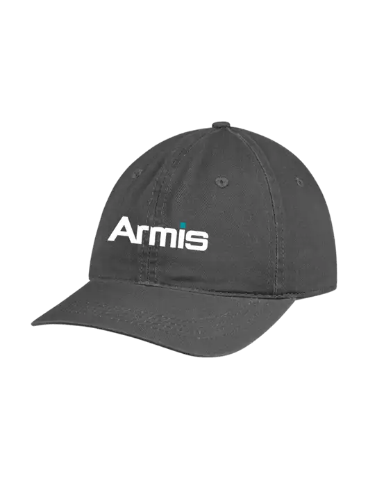 Garment Washed Unstructured Twill Charcoal Cap w/Armis Logo