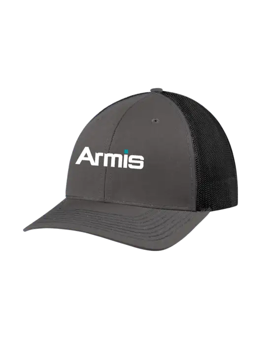 Richardson Adjustable Snapback Original 112 Trucker Cap Dark Grey w/Black Mesh w/Armis Logo