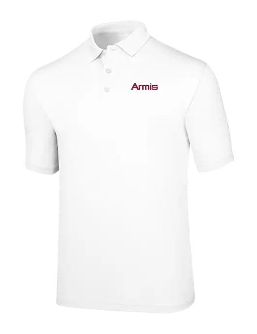 Callaway Opti-Dri White Chev Polo w/Armis Logo