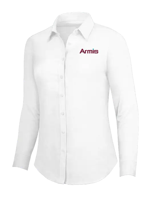 White Womens SuperPro Oxford Shirt w/Armis Logo