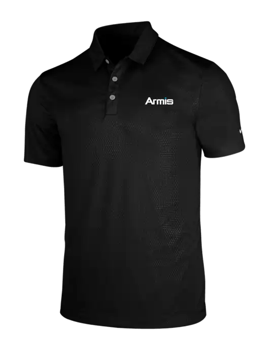 NIKE Black Dri-Fit Embossed Tri-Blade Polo w/Armis Logo
