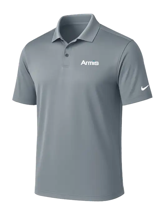 NIKE Medium Grey Victory Solid Polo w/Armis Logo