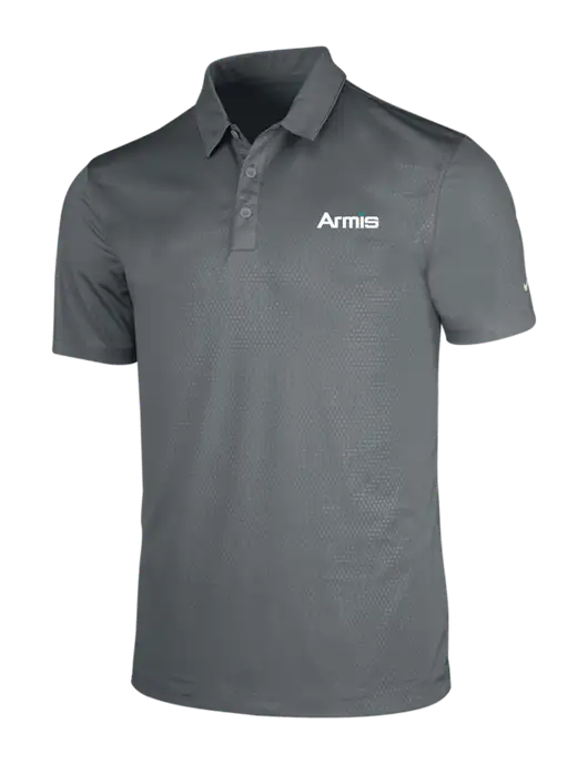 NIKE Medium Grey Dri-Fit Embossed Tri-Blade Polo w/Armis Logo