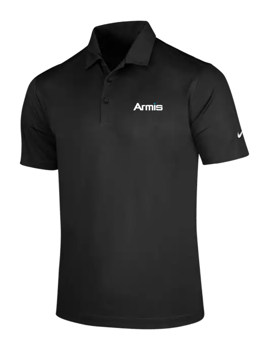 NIKE Black Dri-Fit Vertical Mesh Polo w/Armis Logo