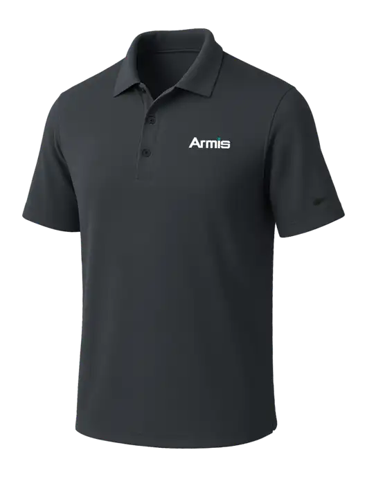 NIKE Dark Grey Dri-Fit Micro Pique Polo w/Armis Logo