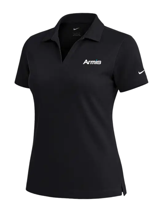 NIKE Black Womens Dri-Fit Micro Pique Polo w/Armis Logo
