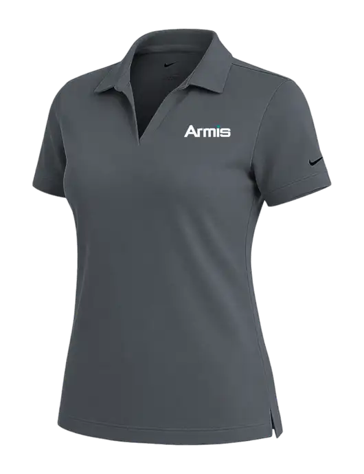 NIKE Dark Grey Womens Dri-Fit Micro Pique Polo w/Armis Logo