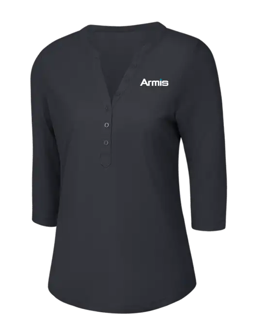 OGIO Charcoal Grey Jewel Henley w/Armis Logo