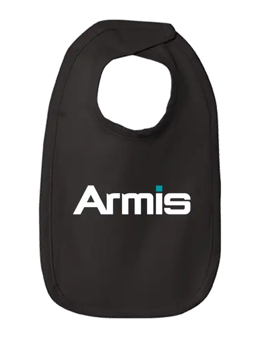 Rabbit Skins Black Infant Premium Jersey Bib w/Armis Logo