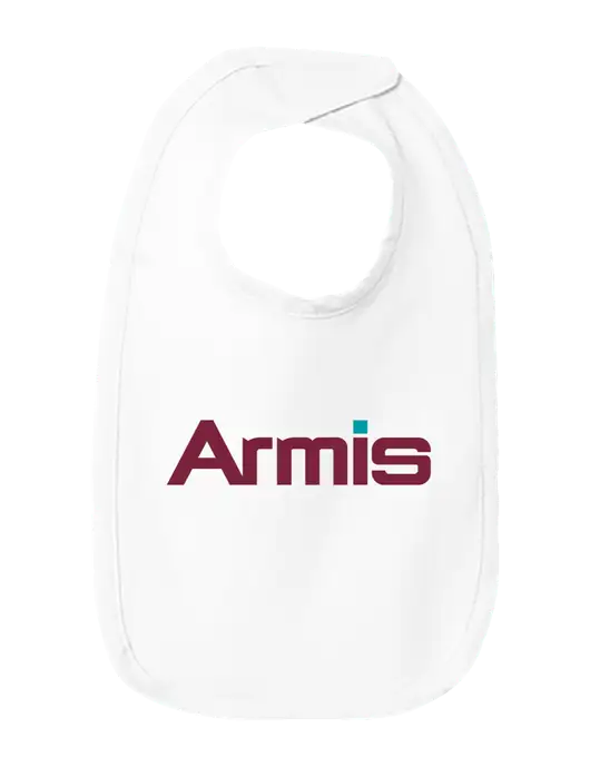 Rabbit Skins White Infant Premium Jersey Bib w/Armis Logo