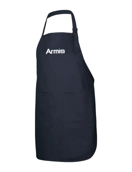 Full-Length Black Apron With Pockets w/Armis Logo