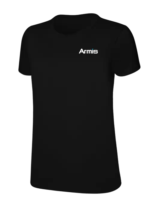 Womens Ring Spun Jet Black 4.5 oz T-Shirt w/Armis Logo