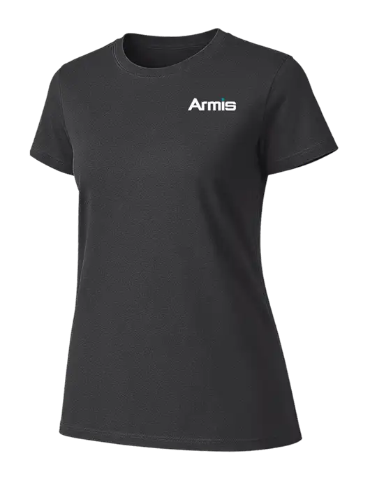 Womens Ring Spun Charcoal 4.5 oz T-Shirt w/Armis Logo