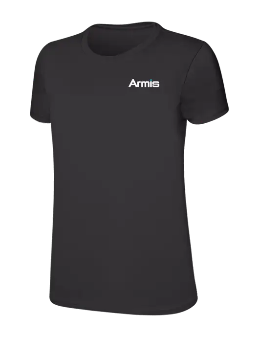 Womens Ring Spun Charcoal 4.5 oz T-Shirt w/Armis Logo