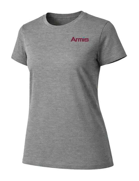Womens Ring Spun Light Grey Heather 4.5 oz T-Shirt w/Armis Logo