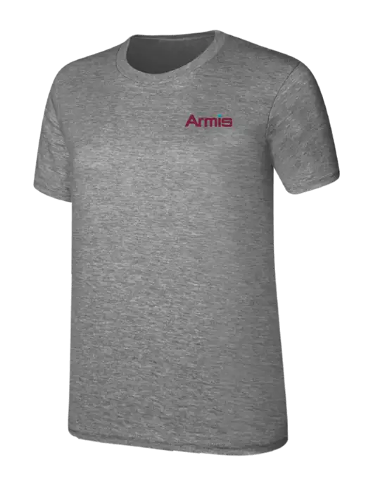 Womens Ring Spun Light Grey Heather 4.5 oz T-Shirt w/Armis Logo