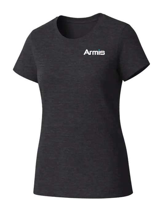 Womens Seriously Soft Heathered Charcoal T-Shirt w/Armis Logo
