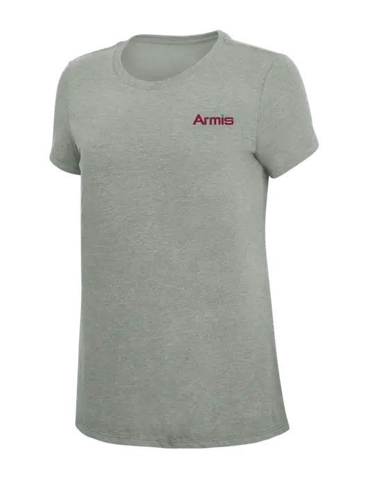 Womens Simply Soft Grey Frost 4.5oz  Poly/Combed Ring Spun Cotton T-Shirt w/Armis Logo
