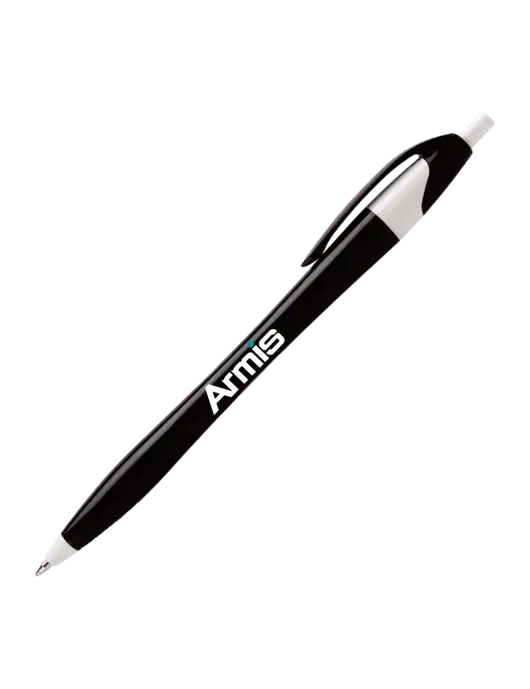 Novella Black/White Executive Pen - Blue Ink w/Armis Logo