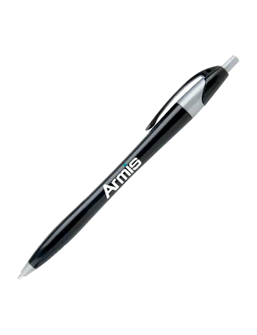 Novella Black/Silver Corporate Pen - Blue Ink w/Armis Logo