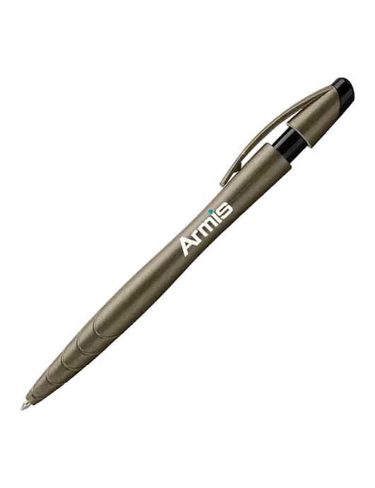 Awali Grey Metallic Pen - Black Ink w/Armis Logo