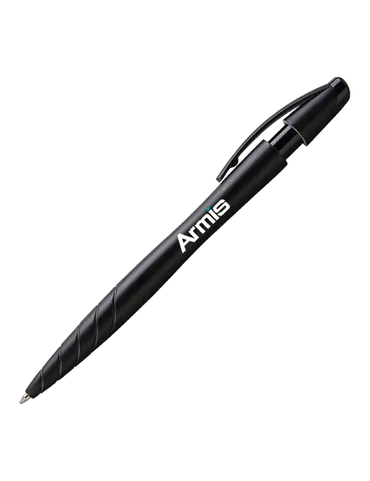 Awali Black Metallic Pen - Black Ink w/Armis Logo