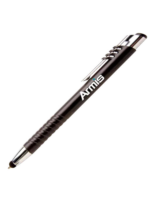 Schirhart Black Stylus Pen - Blue Ink w/Armis Logo