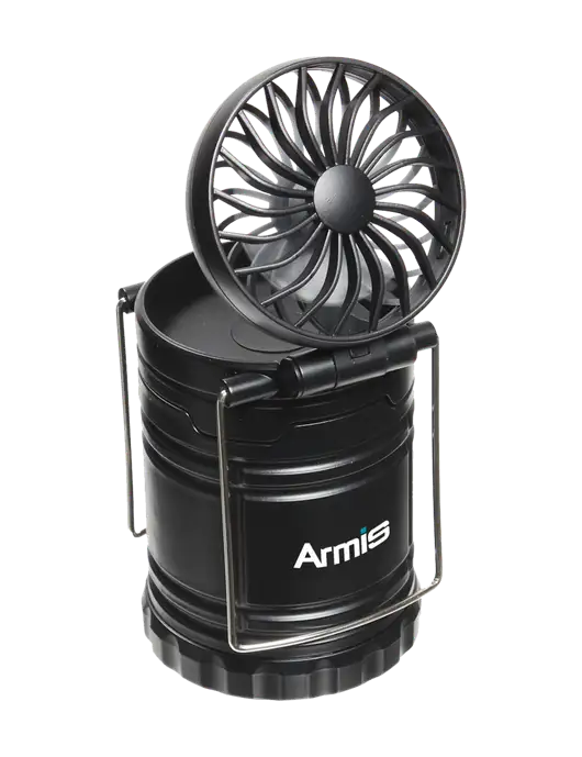 Black Retro Lantern with Fan w/Armis Logo