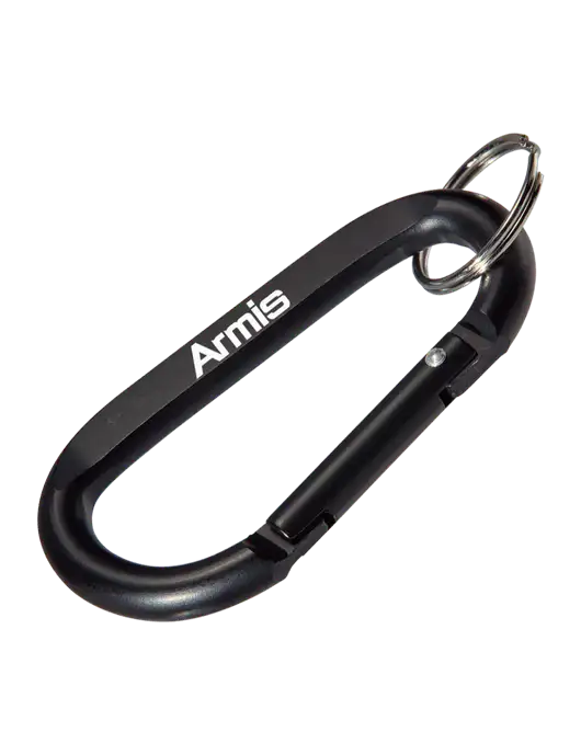 Black Carabiner & Key Ring w/Armis Logo