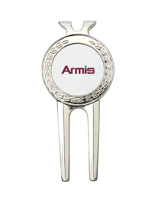 Silver Divot Tool, 1.5 x 3 w/Armis Logo