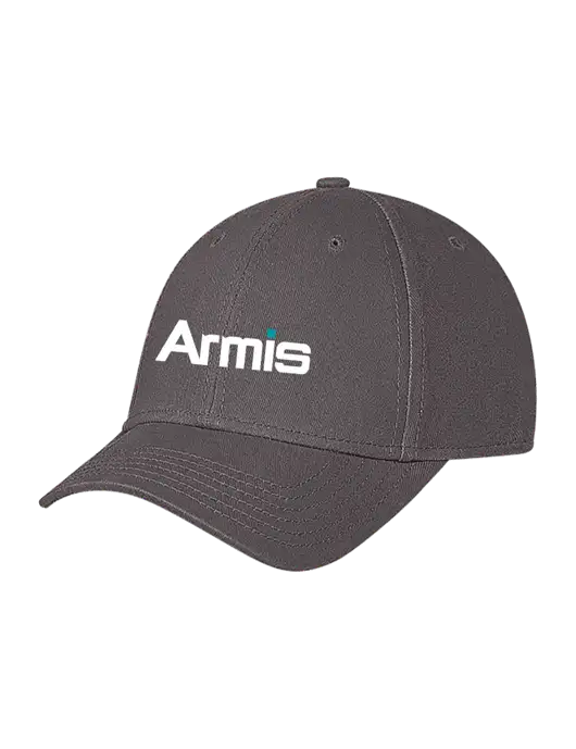 Medium Dark Grey Structured Soft Snap Closure Hook & Loop Cap w/Armis Logo