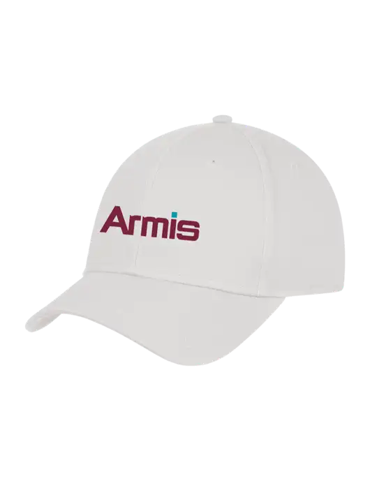 White Structured Cap Hook & Loop w/Armis Logo