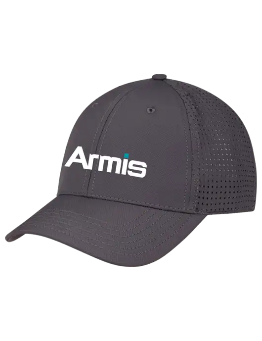 Charcoal Performance Stretchable Cap Hook & Loop w/Armis Logo