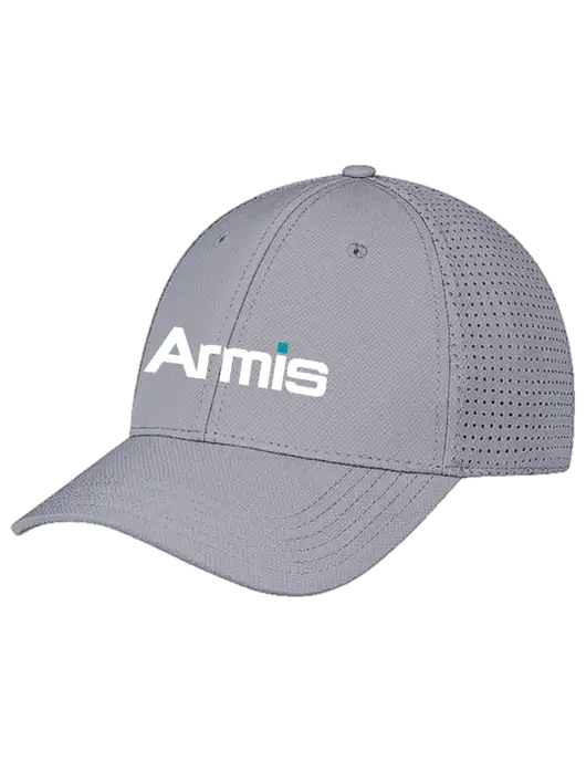 Grey Performance Stretchable Cap Hook & Loop w/Armis Logo
