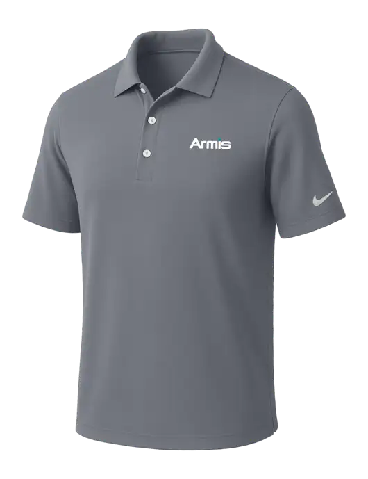 NIKE Medium Grey Dri-Fit Micro Pique Polo w/Armis Logo