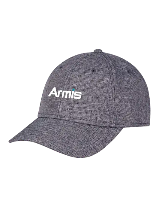 Heather Charcoal Structured Linen Look Cap Hook & Loop w/Armis Logo