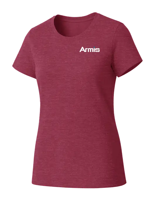 Womens Seriously Soft Heathered Cardinal T-Shirt w/Armis Logo