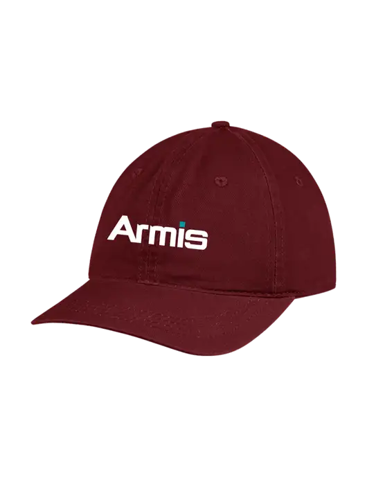 Garment Washed Unstructured Twill Maroon Cap w/Armis Logo