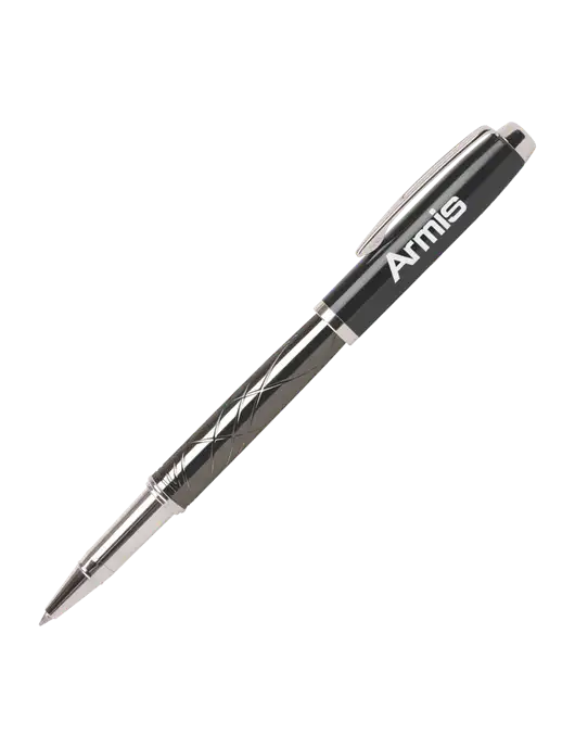 Modernist Black Rollerball Pen - Black Ink w/Armis Logo