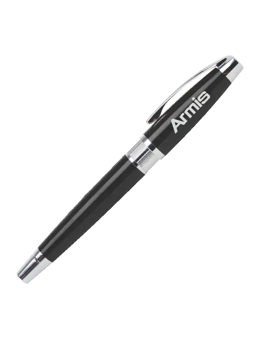 Masscotti Black Rollerball Pen - Black Ink w/Armis Logo