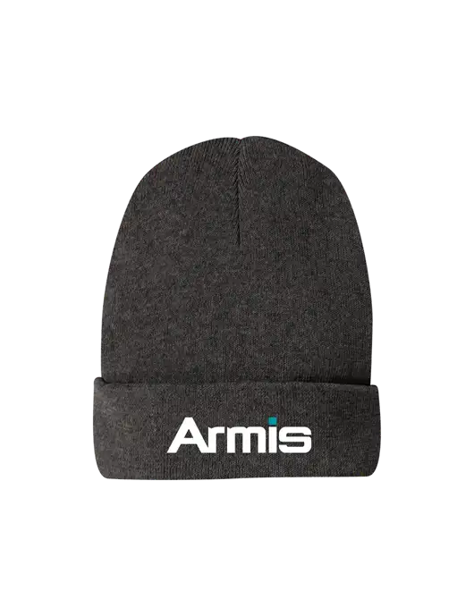 Recycled Charcoal Heather Beanie w/Armis Logo