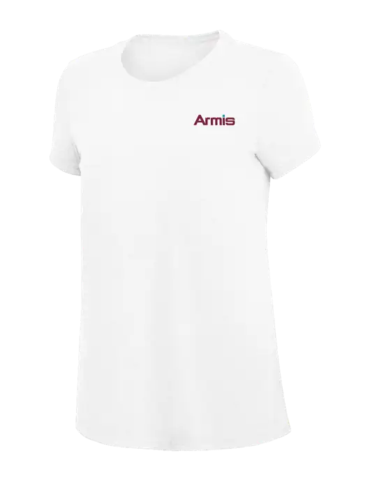Womens Simply Soft White 4.5oz Poly/Combed Ring Spun Cotton T-Shirt
 w/Armis Logo