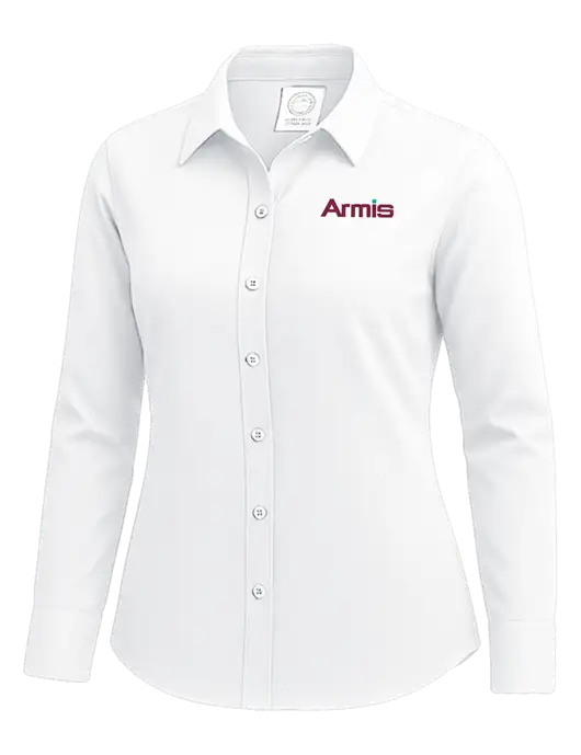 Brooks Brothers Womens White Wrinkle-Free Stretch Nailhead Shirt w/Armis Logo