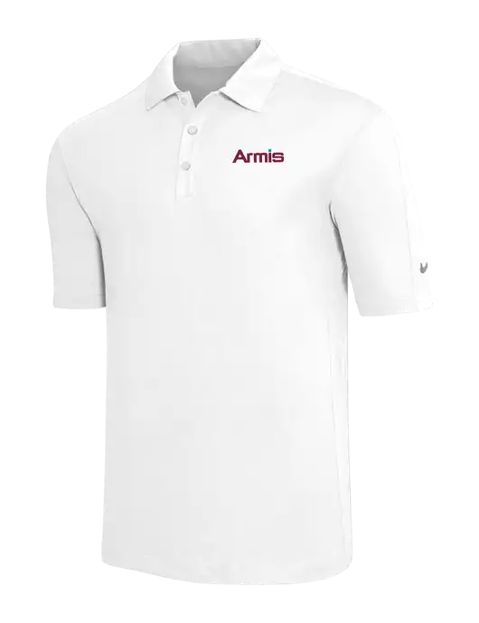 Nike White Tech Sport Dri-FIT Polo w/Armis Logo