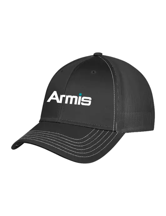 Charcoal Grey Mesh Trucker Cap Snap Back w/Armis Logo
