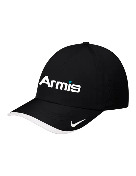 Nike Black/White Dri-FIT Perforated Performance Cap w/Armis Logo