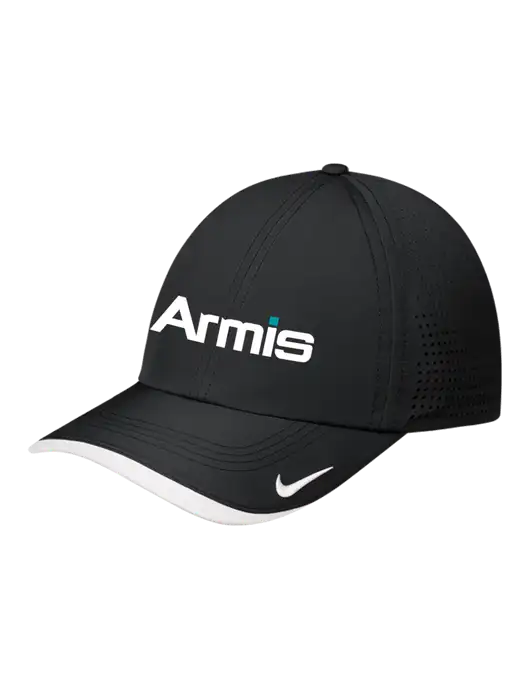 Nike Black/White Dri-FIT Perforated Performance Cap w/Armis Logo